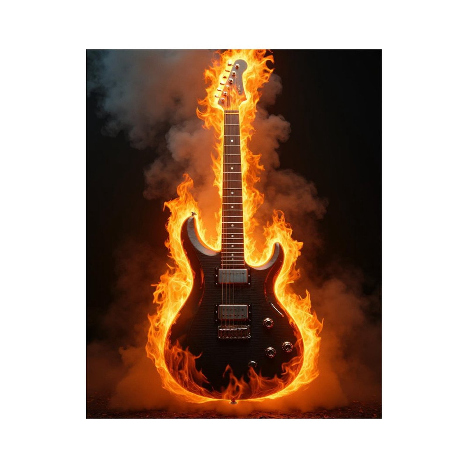 Paint By Numbers Kit for Adults Beginner - DIY Electric Guitar in Flames Canvas Painting Kits for Adults, Frameless Paint By Number for Adults for Home Wall Decor 16x20 Inch