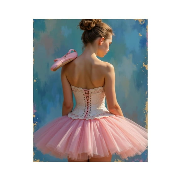 Paint By Numbers Kit for Adults Beginner - DIY Elegant Ballerina Pink Tutu Poise Canvas Painting Kits for Adults, Frameless Paint By Number for Adults for Home Wall Decor 16x20 Inch