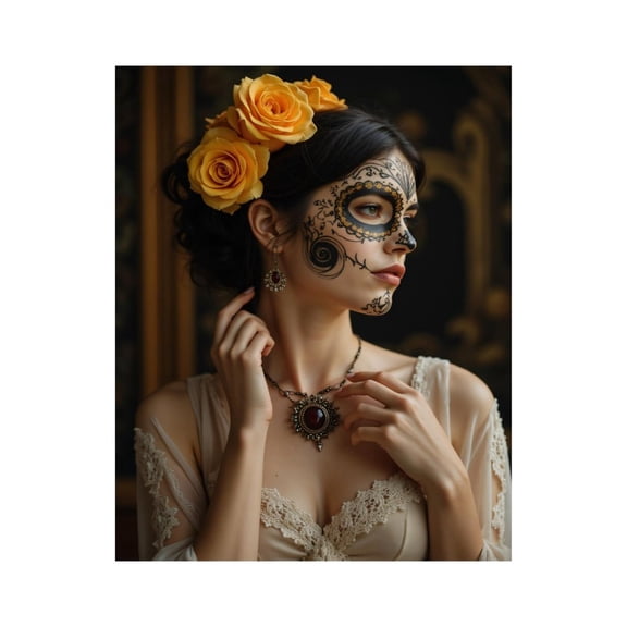 Paint By Numbers Kit for Adults Beginner - DIY Elegant Floral Face Art Beauty Canvas Painting Kits for Adults, Frameless Paint By Number for Adults for Home Wall Decor 16x20 Inch