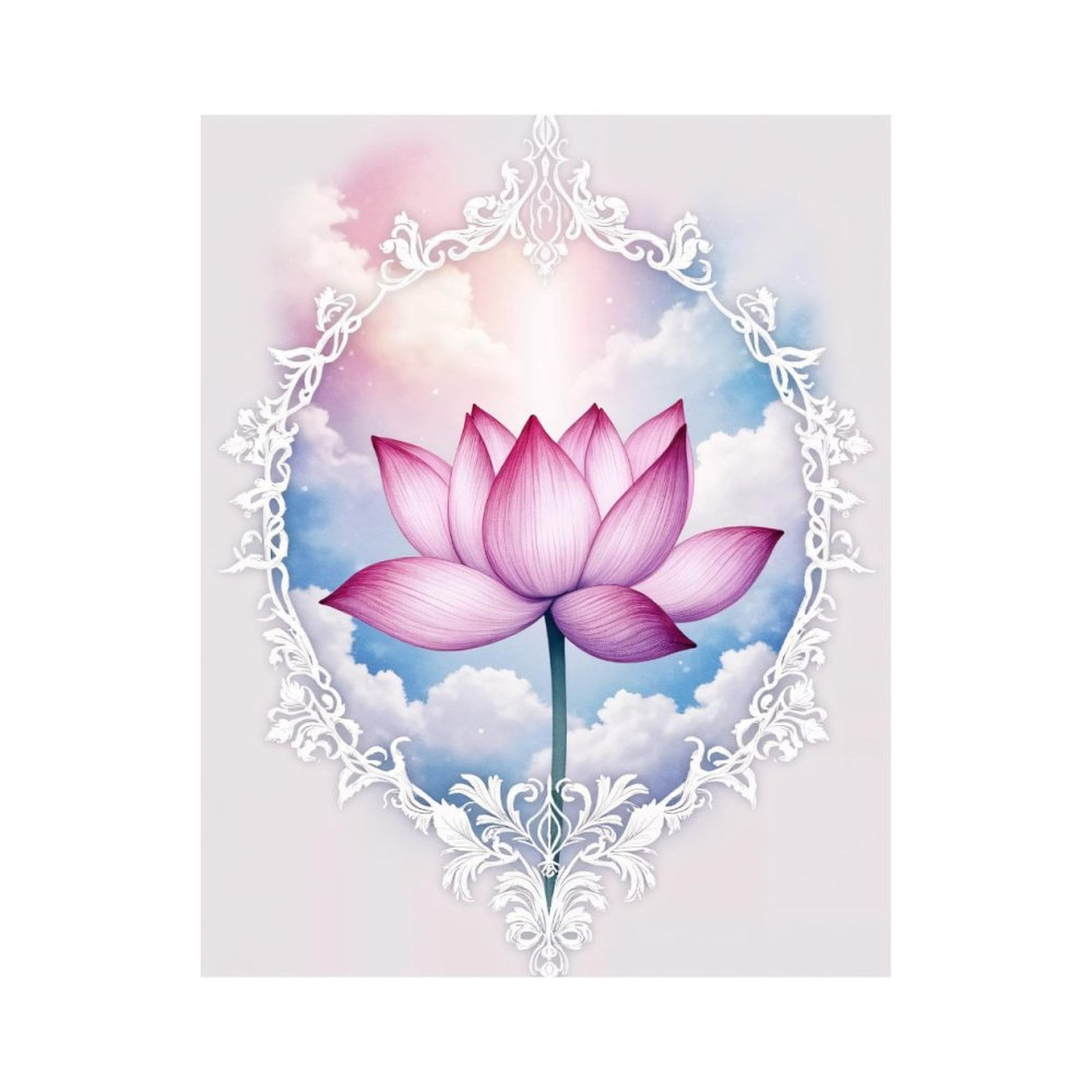 Paint By Numbers Kit for Adults Beginner - DIY Elegant Lotus Sky Art Deco Canvas Painting Kits for Adults, Frameless Paint By Number for Adults for Home Wall Decor 16x20 Inch
