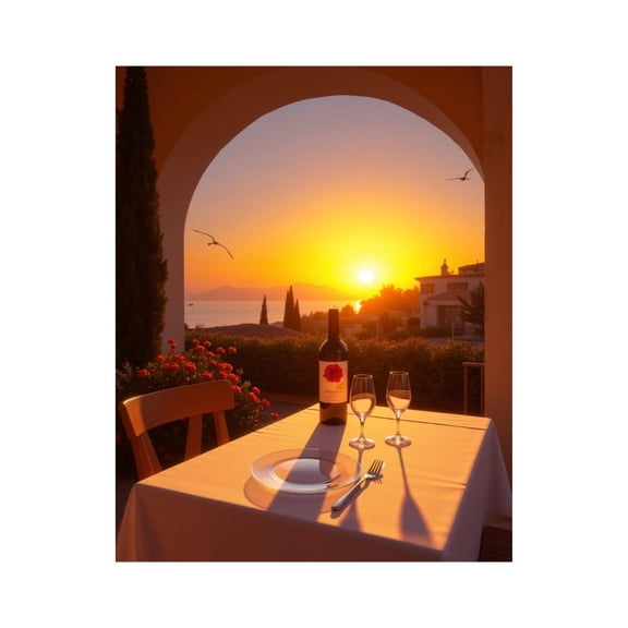 Paint By Numbers Kit for Adults Beginner - DIY Elegant Sunset Table Setting Canvas Painting Kits for Adults, Frameless Paint By Number for Adults for Home Wall Decor 16x20 Inch