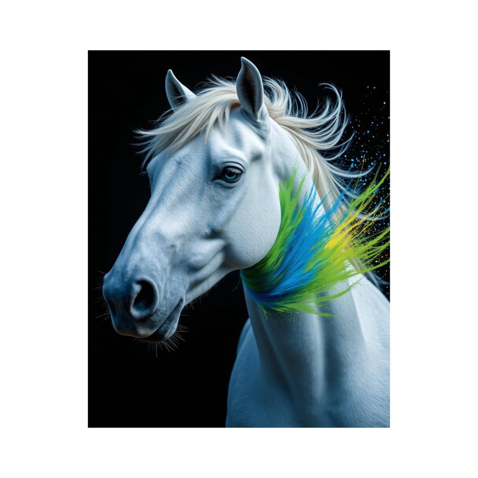 Paint By Numbers Kit for Adults Beginner - DIY Elegant White Horse Portrait Art Canvas Painting Kits for Adults, Frameless Paint By Number for Adults for Home Wall Decor 16x20 Inch