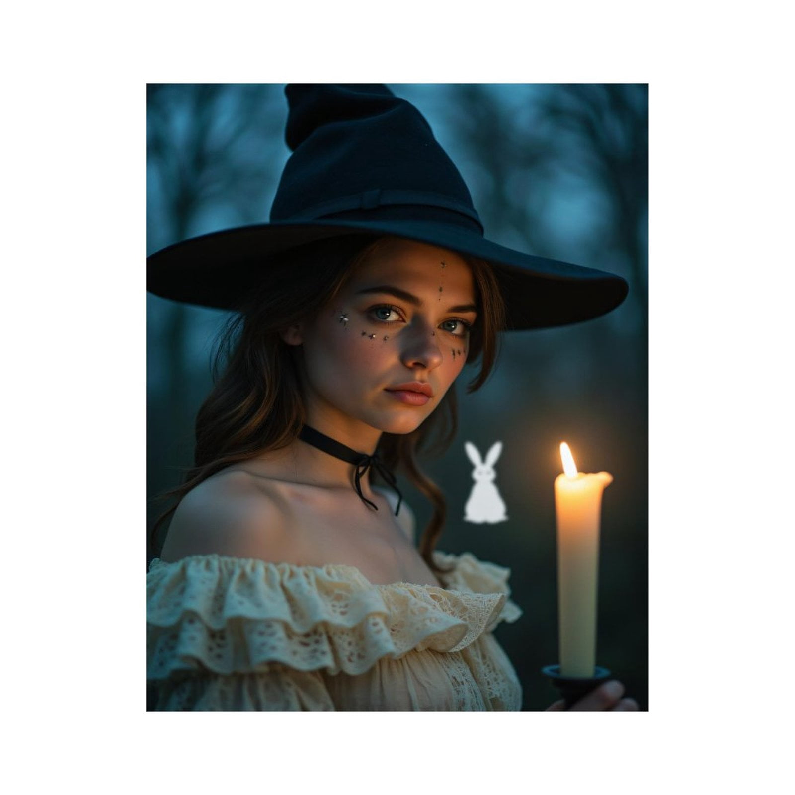 Paint By Numbers Kit for Adults Beginner - DIY Enchanted Night Candle Silhouette Canvas Painting Kits for Adults, Frameless Paint By Number for Adults for Home Wall Decor 16x20 Inch
