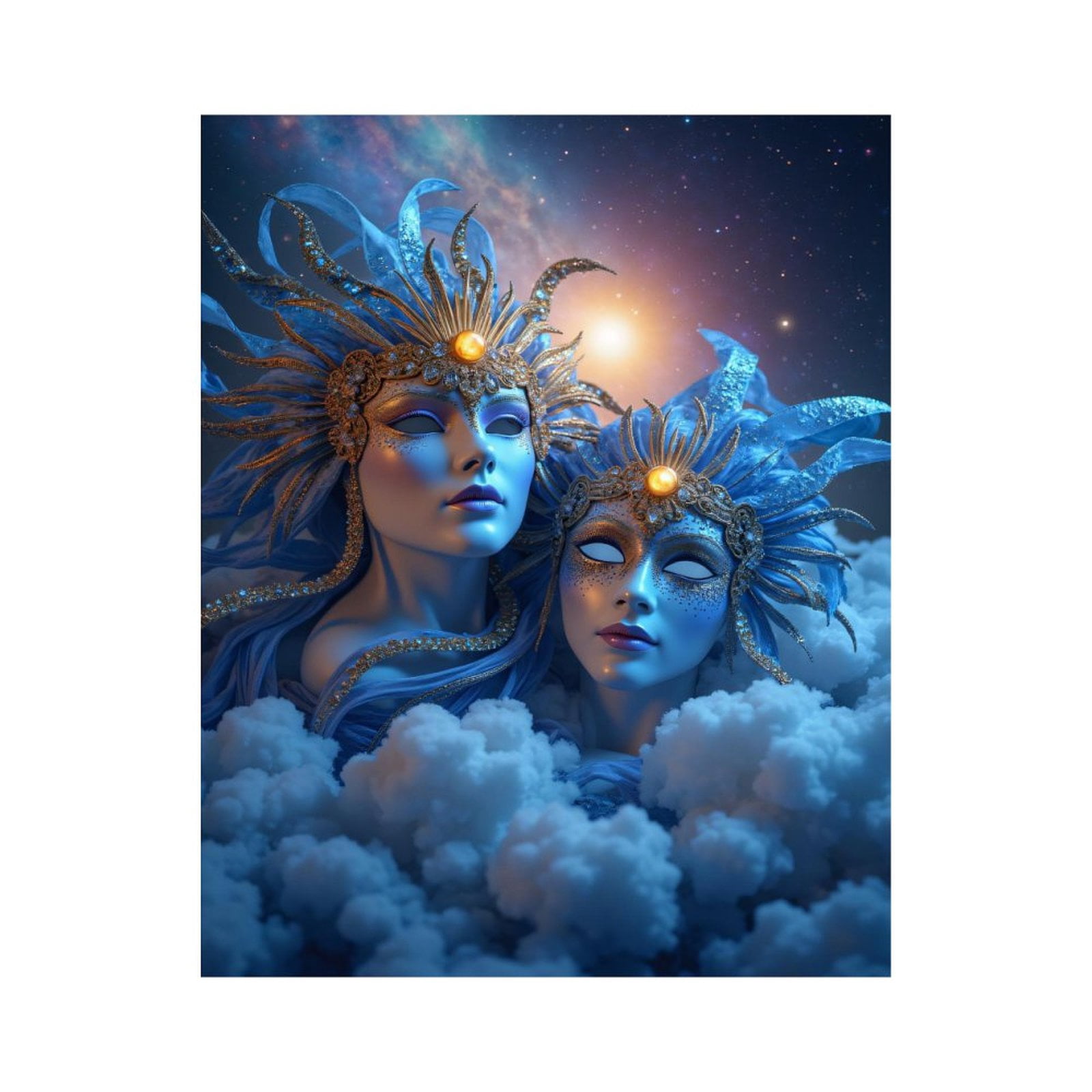 Paint By Numbers Kit for Adults Beginner - DIY Ethereal Cosmic Masks Art Canvas Painting Kits for Adults, Frameless Paint By Number for Adults for Home Wall Decor 16x20 Inch