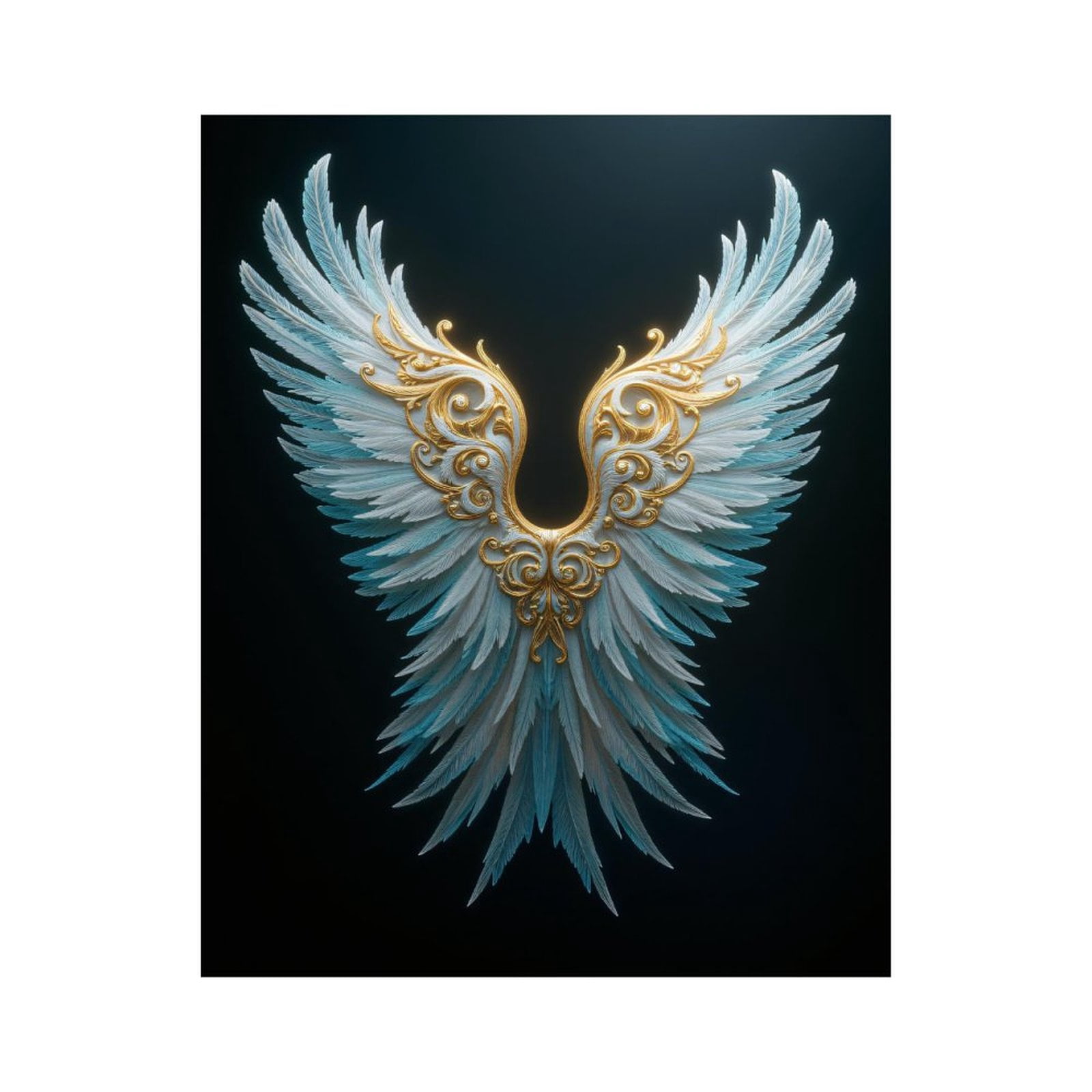 Paint By Numbers Kit for Adults Beginner - DIY Exquisite Golden Feathered Wings Canvas Painting Kits for Adults, Frameless Paint By Number for Adults for Home Wall Decor 16x20 Inch