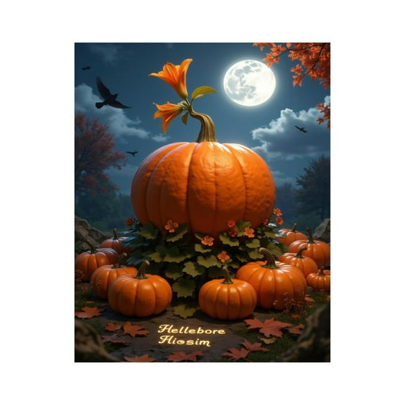 Paint By Numbers Kit for Adults Beginner - DIY Fantasy Pumpkin Patch Harvest Moon Canvas Painting Kits for Adults, Frameless Paint By Number for Adults for Home Wall Decor 16x20 Inch