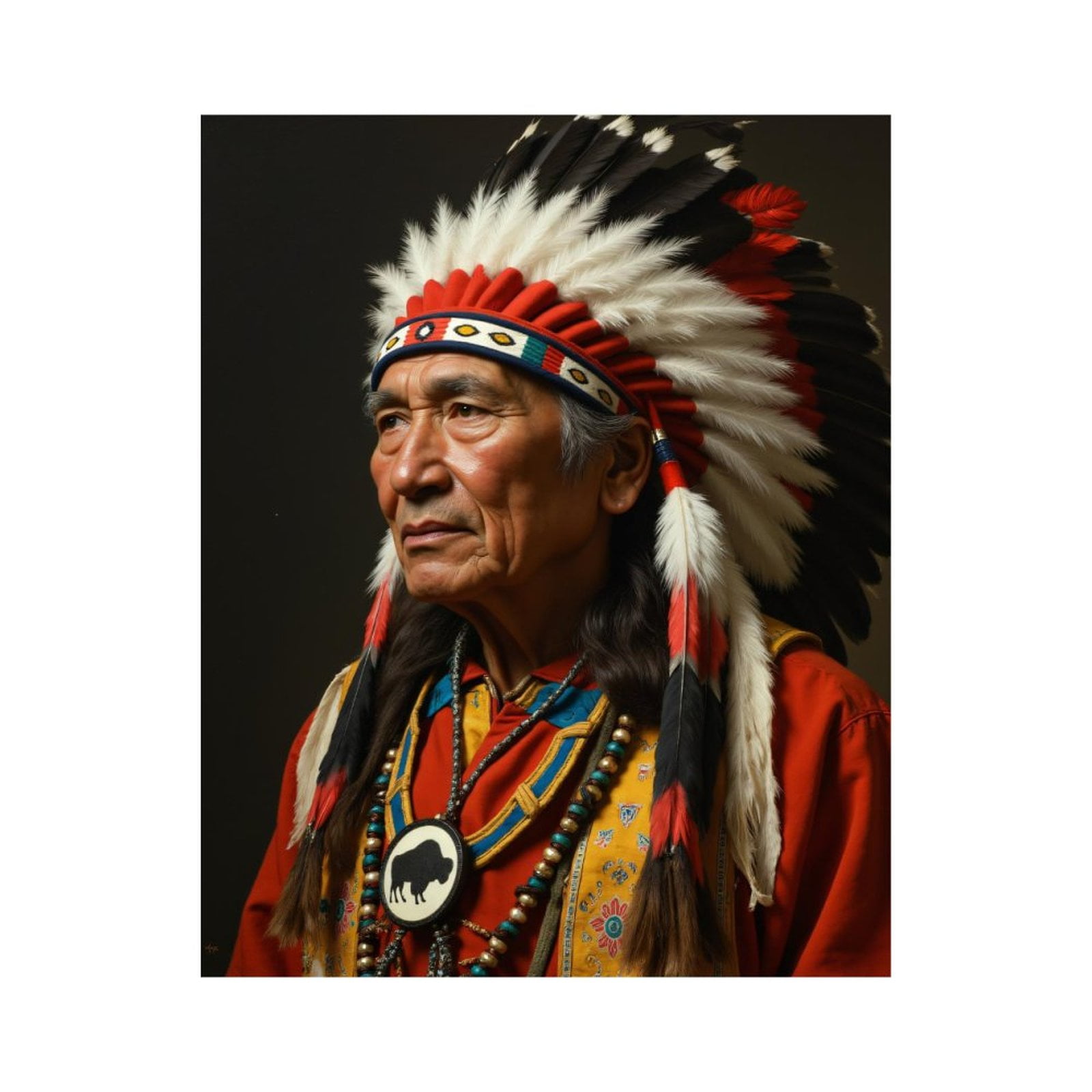 Paint By Numbers Kit for Adults Beginner - DIY Feather Headdress Cultural Portrait Canvas Painting Kits for Adults, Frameless Paint By Number for Adults for Home Wall Decor 16x20 Inch