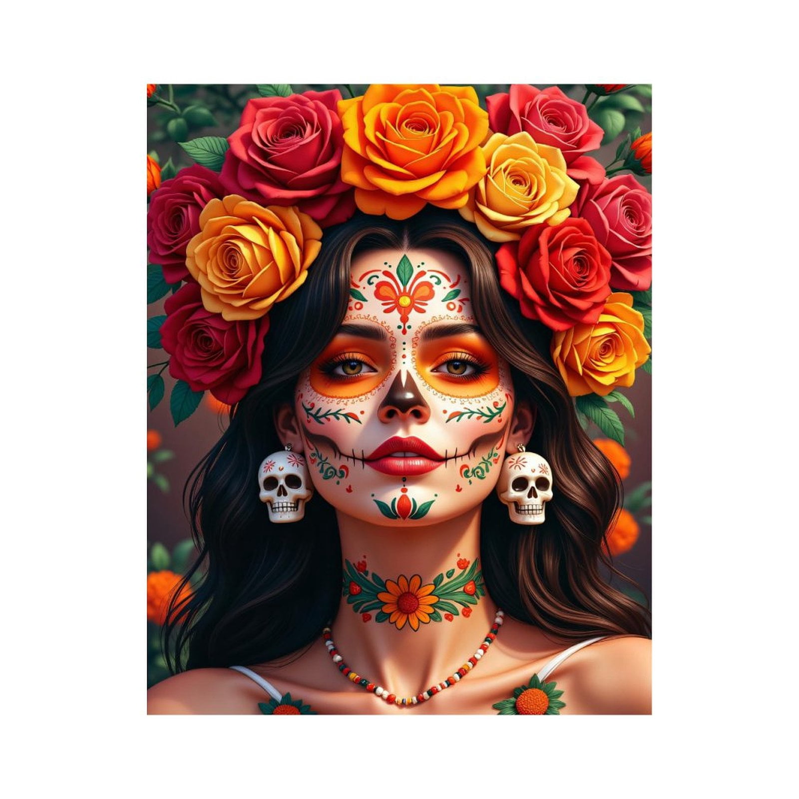 Paint By Numbers Kit for Adults Beginner - DIY Festive Face Art Floral Crown Canvas Painting Kits for Adults, Frameless Paint By Number for Adults for Home Wall Decor 16x20 Inch