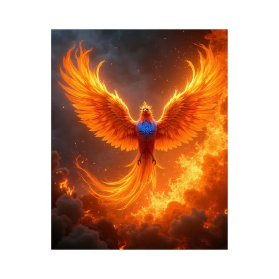 Paint By Numbers Kit for Adults Beginner - DIY Fiery Bird Soaring Amid Flames Canvas Painting Kits for Adults, Frameless Paint By Number for Adults for Home Wall Decor 16x20 Inch