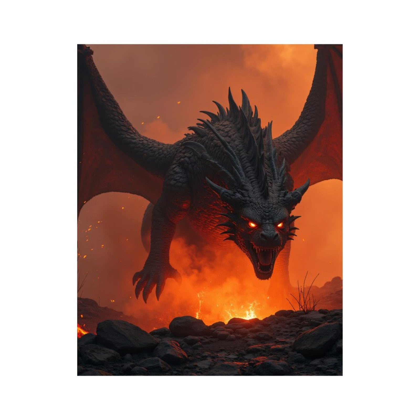 Paint By Numbers Kit for Adults Beginner - DIY Fiery Dragon Majestic Creature Canvas Painting Kits for Adults, Frameless Paint By Number for Adults for Home Wall Decor 16x20 Inch