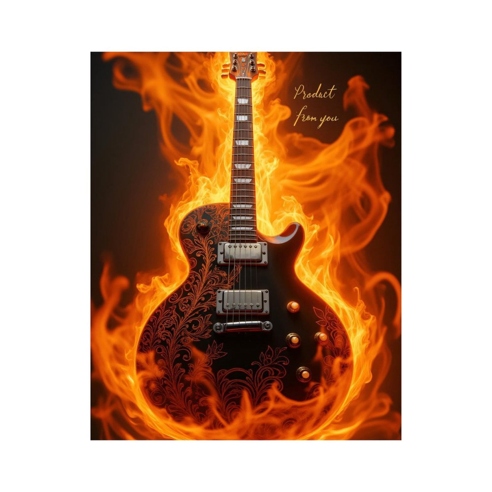 Paint By Numbers Kit for Adults Beginner - DIY Fiery Guitar Artistry Canvas Painting Kits for Adults, Frameless Paint By Number for Adults for Home Wall Decor 16x20 Inch