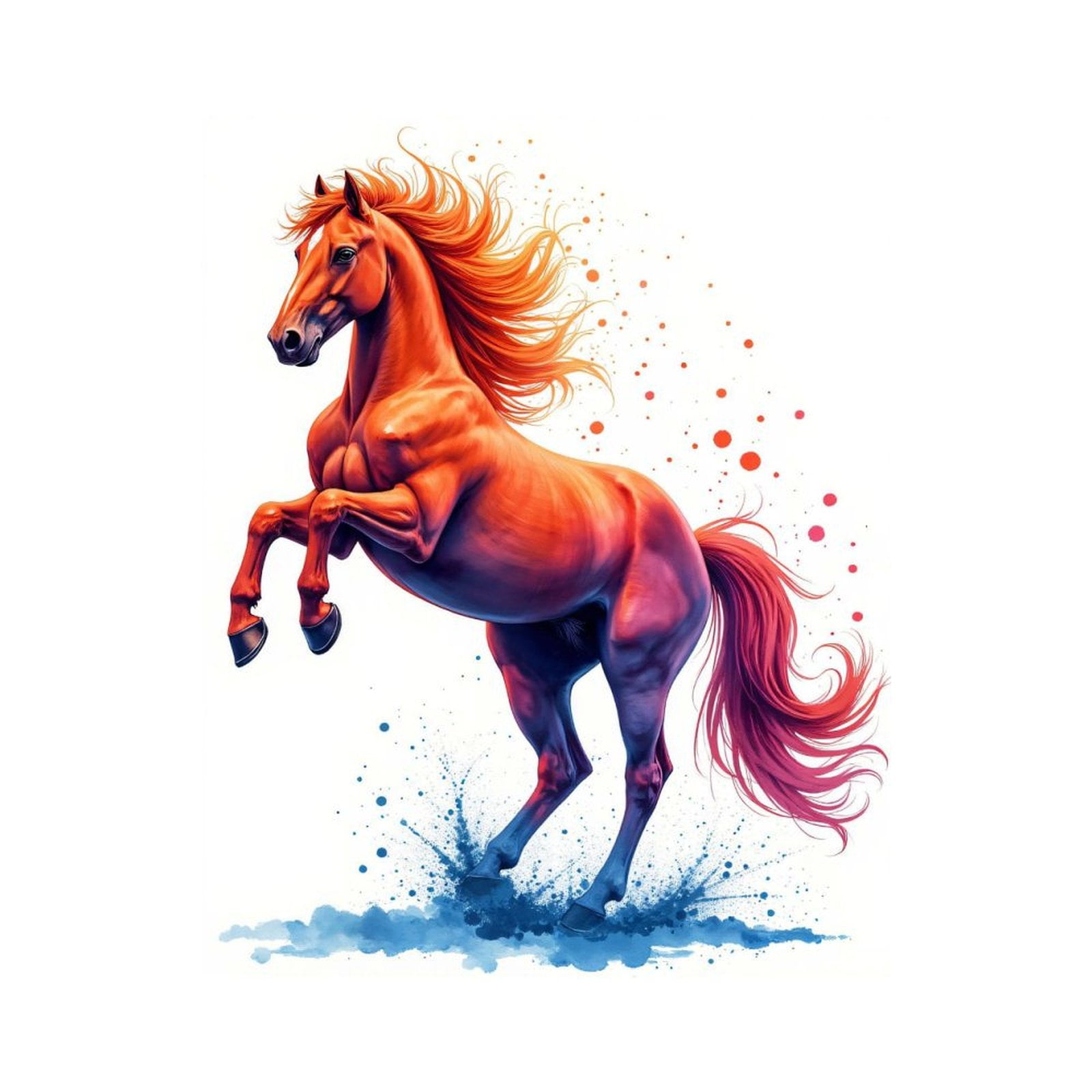 Paint By Numbers Kit for Adults Beginner - DIY Fiery Majestic Horse Art Splash Canvas Painting Kits for Adults, Frameless Paint By Number for Adults for Home Wall Decor 16x20 Inch