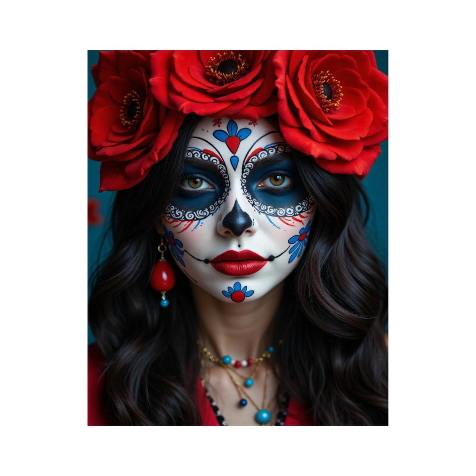 Paint By Numbers Kit for Adults Beginner - DIY Fiesta Floral Face Art Celebration Canvas Painting Kits for Adults, Frameless Paint By Number for Adults for Home Wall Decor 16x20 Inch