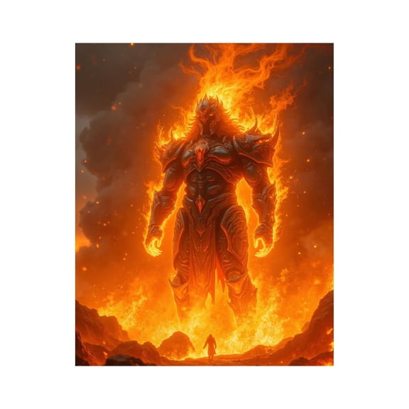 Paint By Numbers Kit for Adults Beginner - DIY Fire Giant Eruption Fantasy Scene Canvas Painting Kits for Adults, Frameless Paint By Number for Adults for Home Wall Decor 16x20 Inch