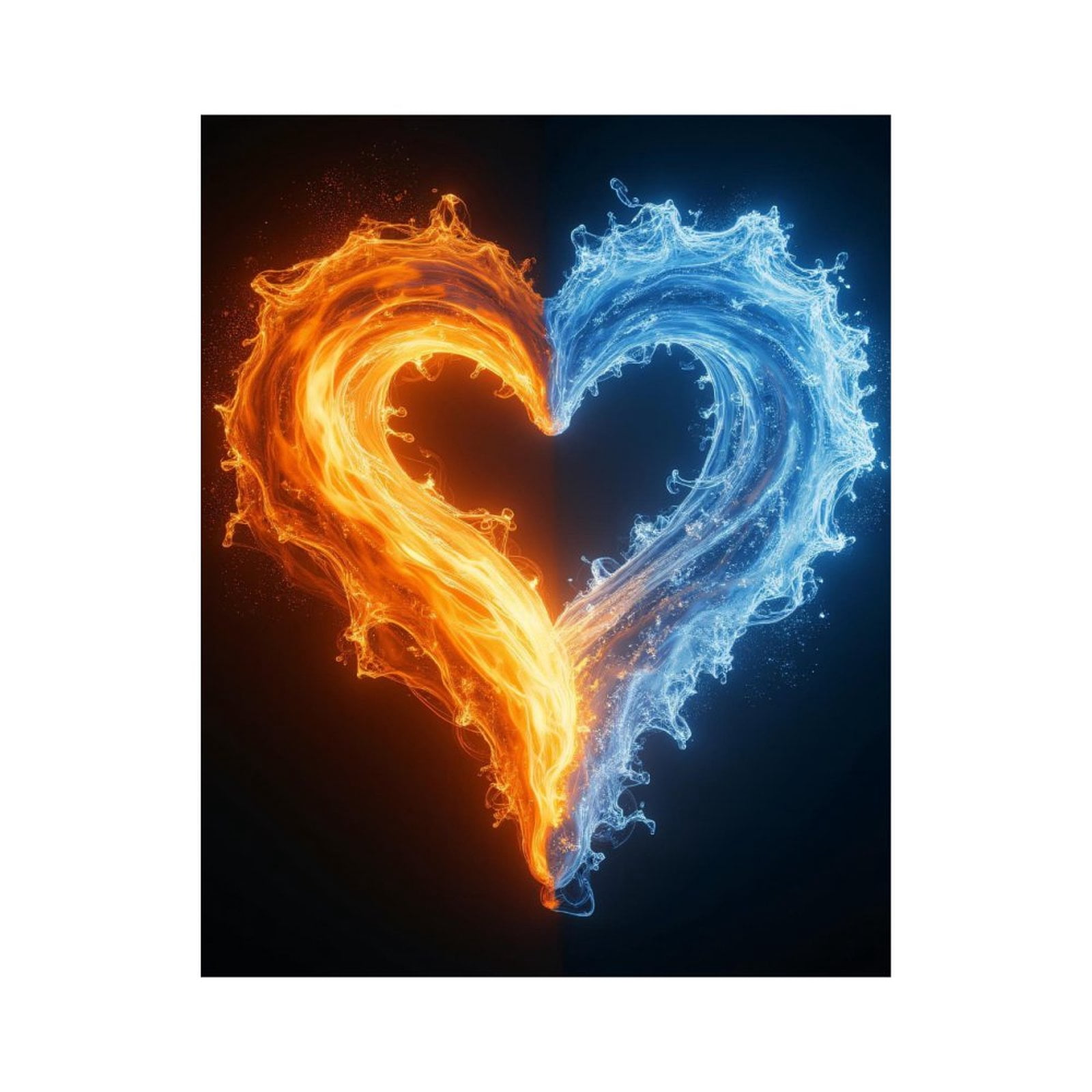 Paint By Numbers Kit for Adults Beginner - DIY Fire Water Heart Mix Art Canvas Painting Kits for Adults, Frameless Paint By Number for Adults for Home Wall Decor 16x20 Inch
