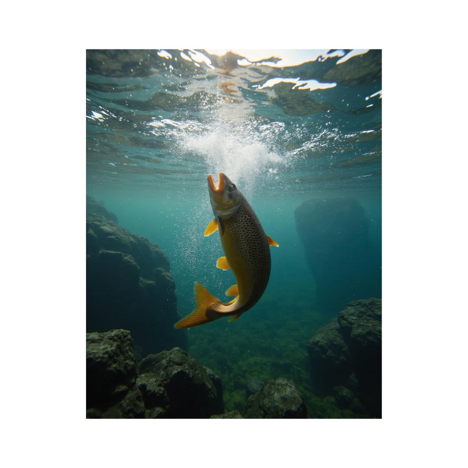 Paint By Numbers Kit for Adults Beginner - DIY Fish Underwater Bubbles Rocks Canvas Painting Kits for Adults, Frameless Paint By Number for Adults for Home Wall Decor 16x20 Inch