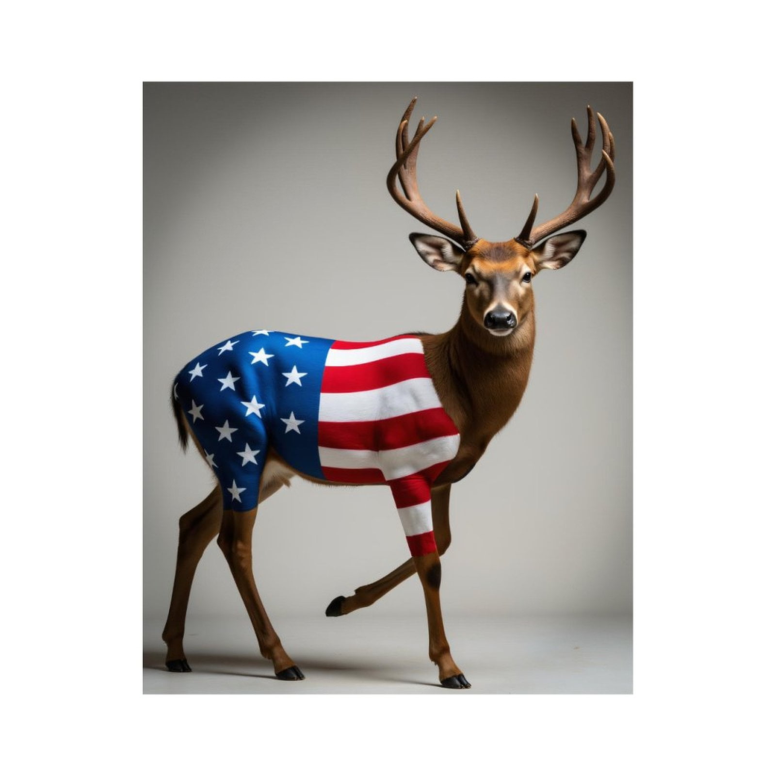 Paint By Numbers Kit for Adults Beginner - DIY Flag Deer Majestic Art Canvas Painting Kits for Adults, Frameless Paint By Number for Adults for Home Wall Decor 16x20 Inch