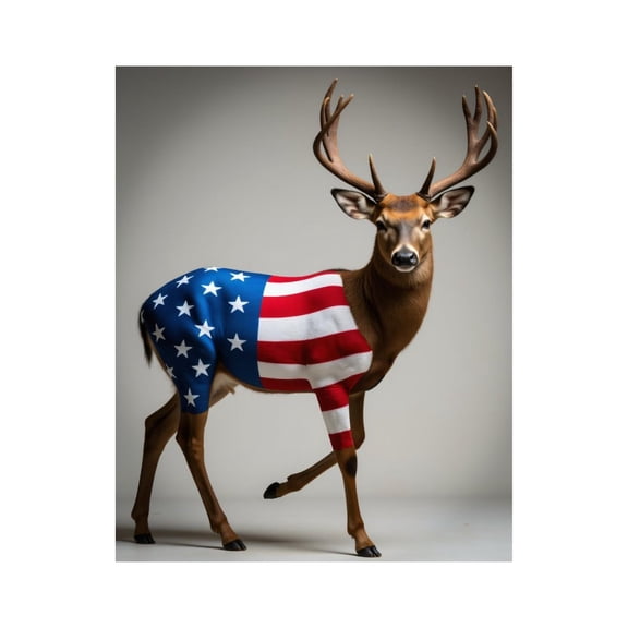 Paint By Numbers Kit for Adults Beginner - DIY Flag Deer Majestic Art Canvas Painting Kits for Adults, Frameless Paint By Number for Adults for Home Wall Decor 16x20 Inch