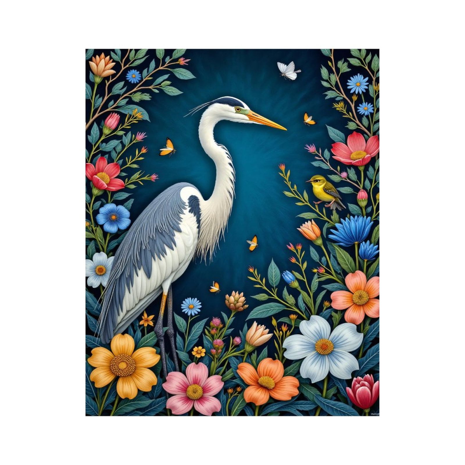 Paint By Numbers Kit for Adults Beginner - DIY Floral Bird Paradise Art Scene Canvas Painting Kits for Adults, Frameless Paint By Number for Adults for Home Wall Decor 16x20 Inch