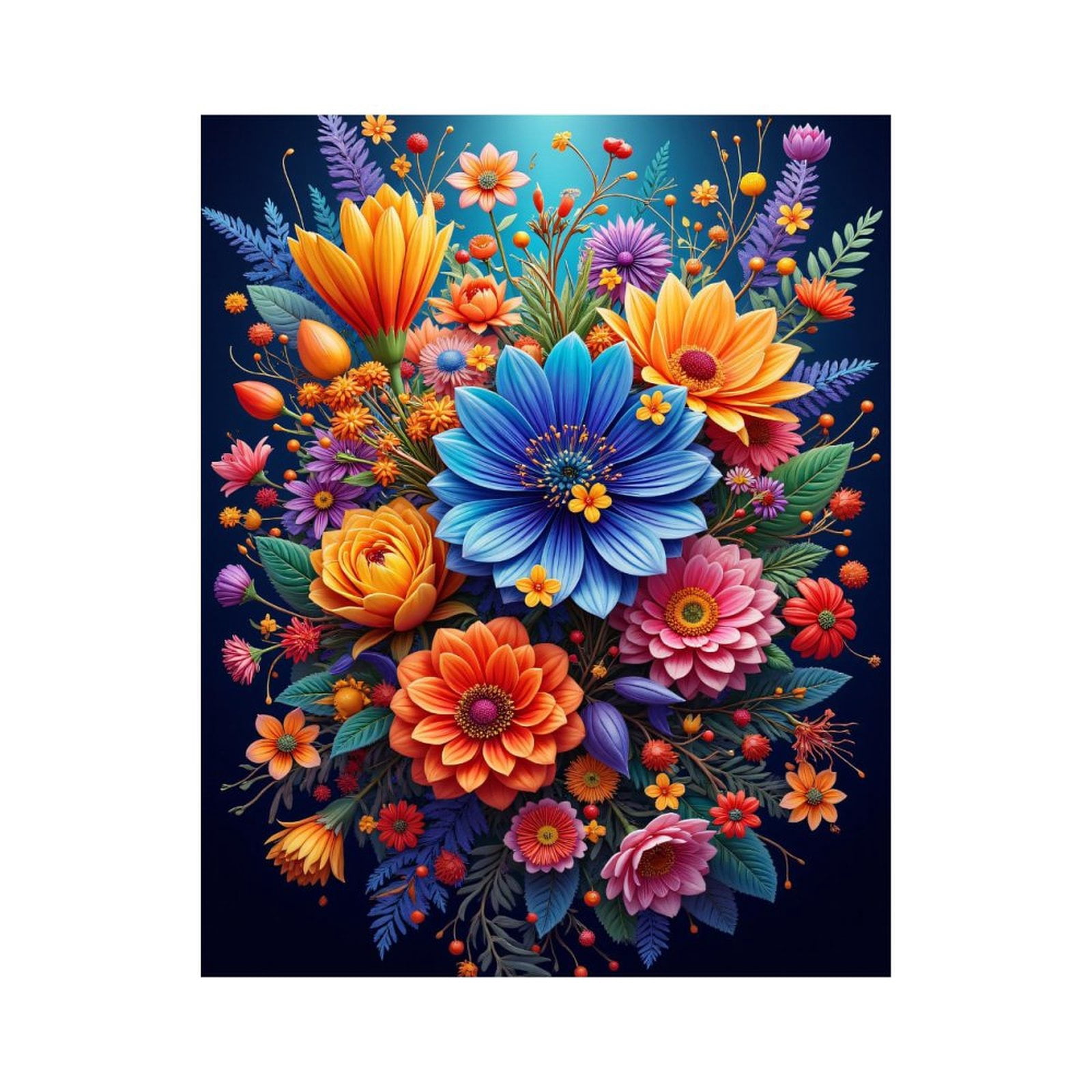Paint By Numbers Kit for Adults Beginner - DIY Floral Bouquet Colorful Bloom Art Canvas Painting Kits for Adults, Frameless Paint By Number for Adults for Home Wall Decor 16x20 Inch