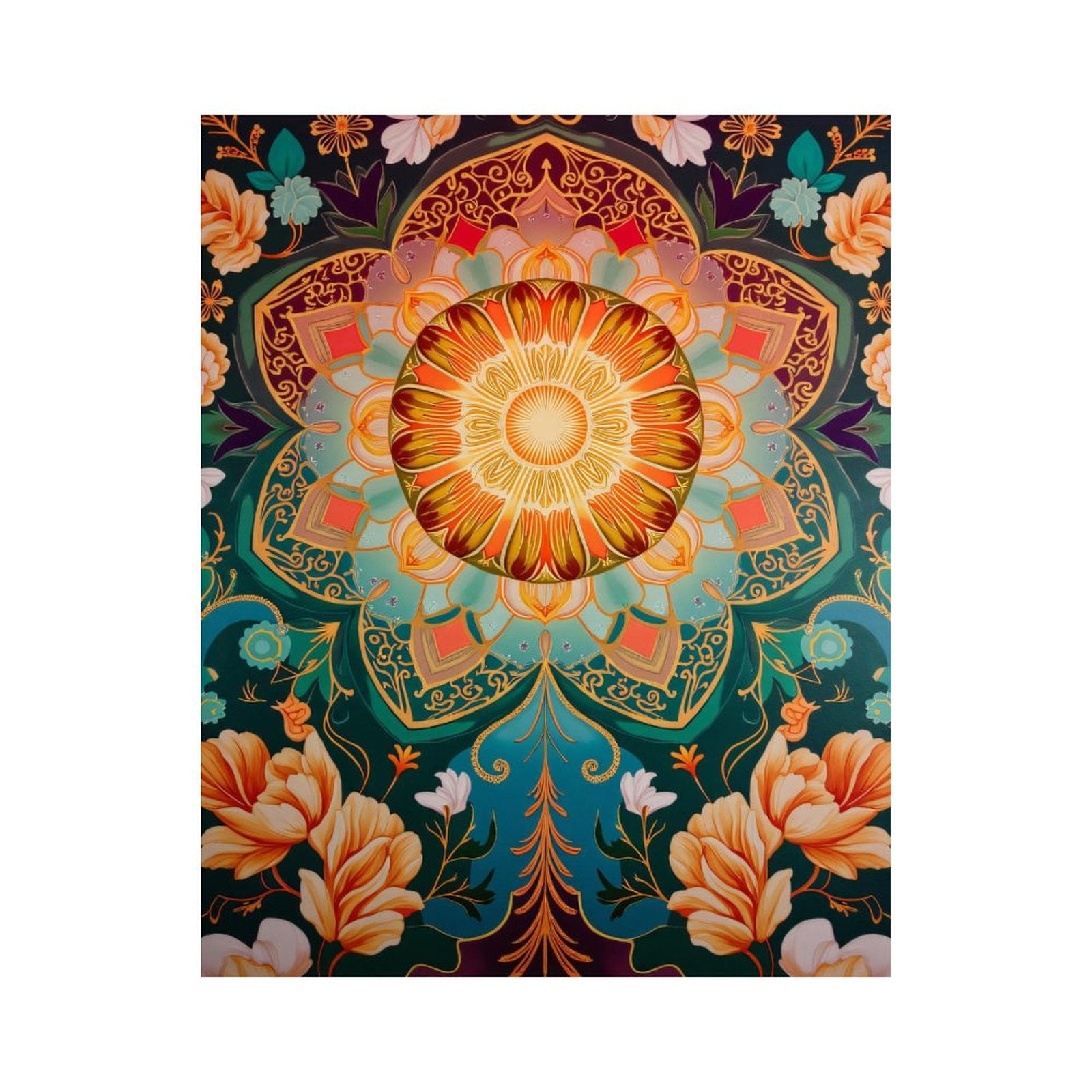 Paint By Numbers Kit for Adults Beginner - DIY Floral Mandala Art Vibrant Colors Canvas Painting Kits for Adults, Frameless Paint By Number for Adults for Home Wall Decor 16x20 Inch