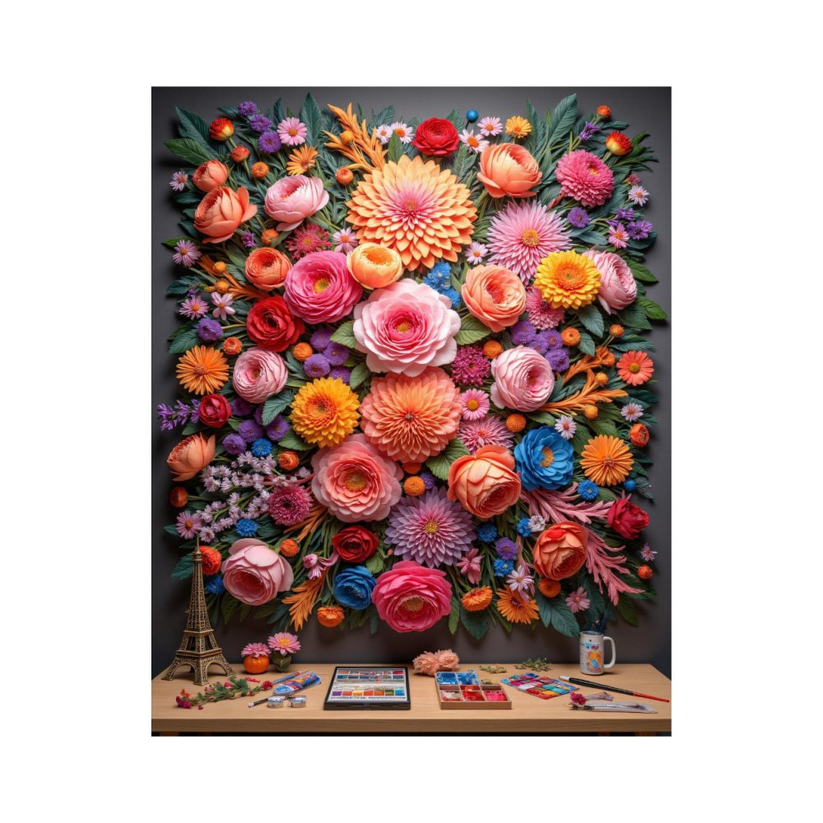 Paint By Numbers Kit for Adults Beginner - DIY Floral Paper Art Display Creativity Canvas Painting Kits for Adults, Frameless Paint By Number for Adults for Home Wall Decor 16x20 Inch