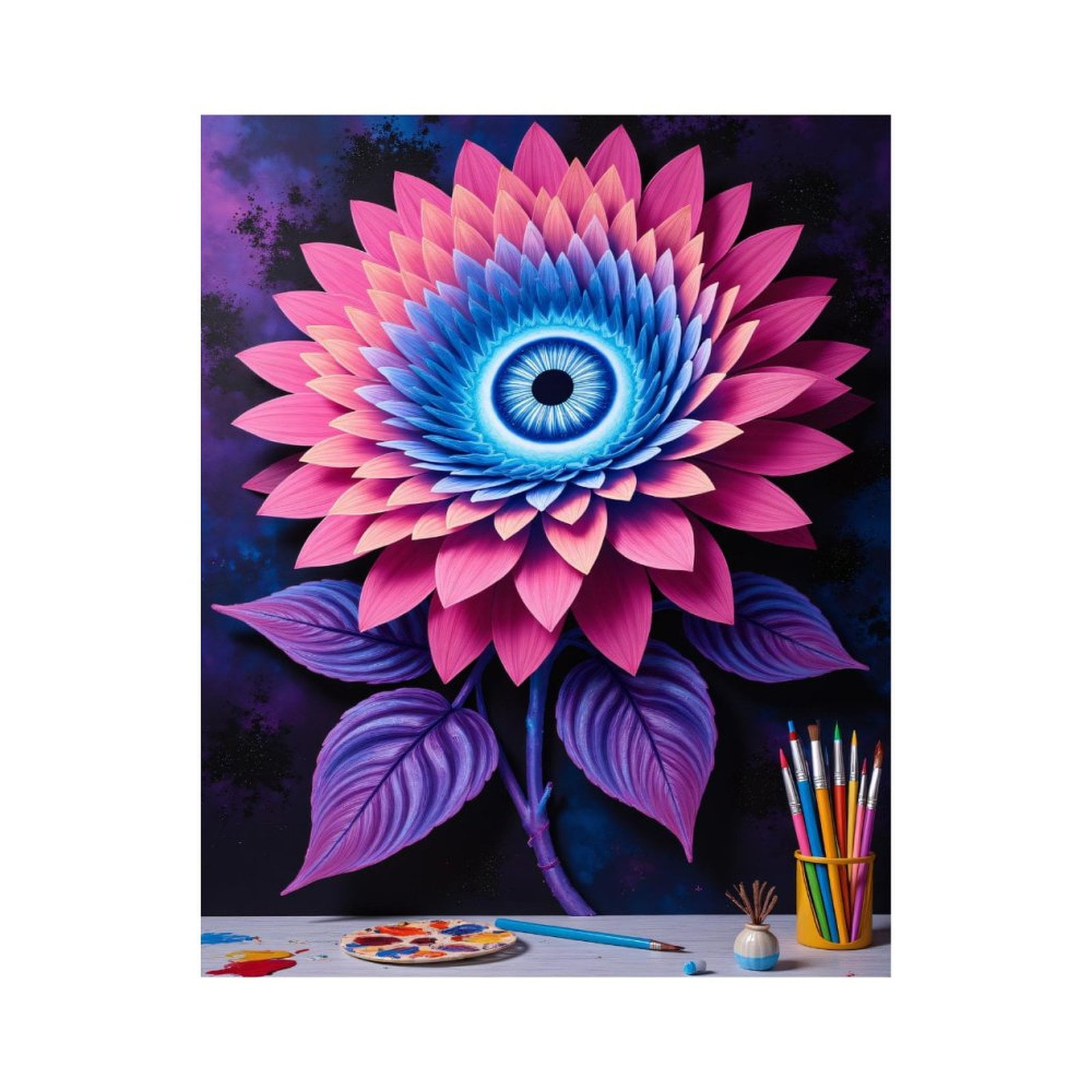 Paint By Numbers Kit for Adults Beginner - DIY Floral Vision Art with Pastel Colors Canvas Painting Kits for Adults, Frameless Paint By Number for Adults for Home Wall Decor 16x20 Inch
