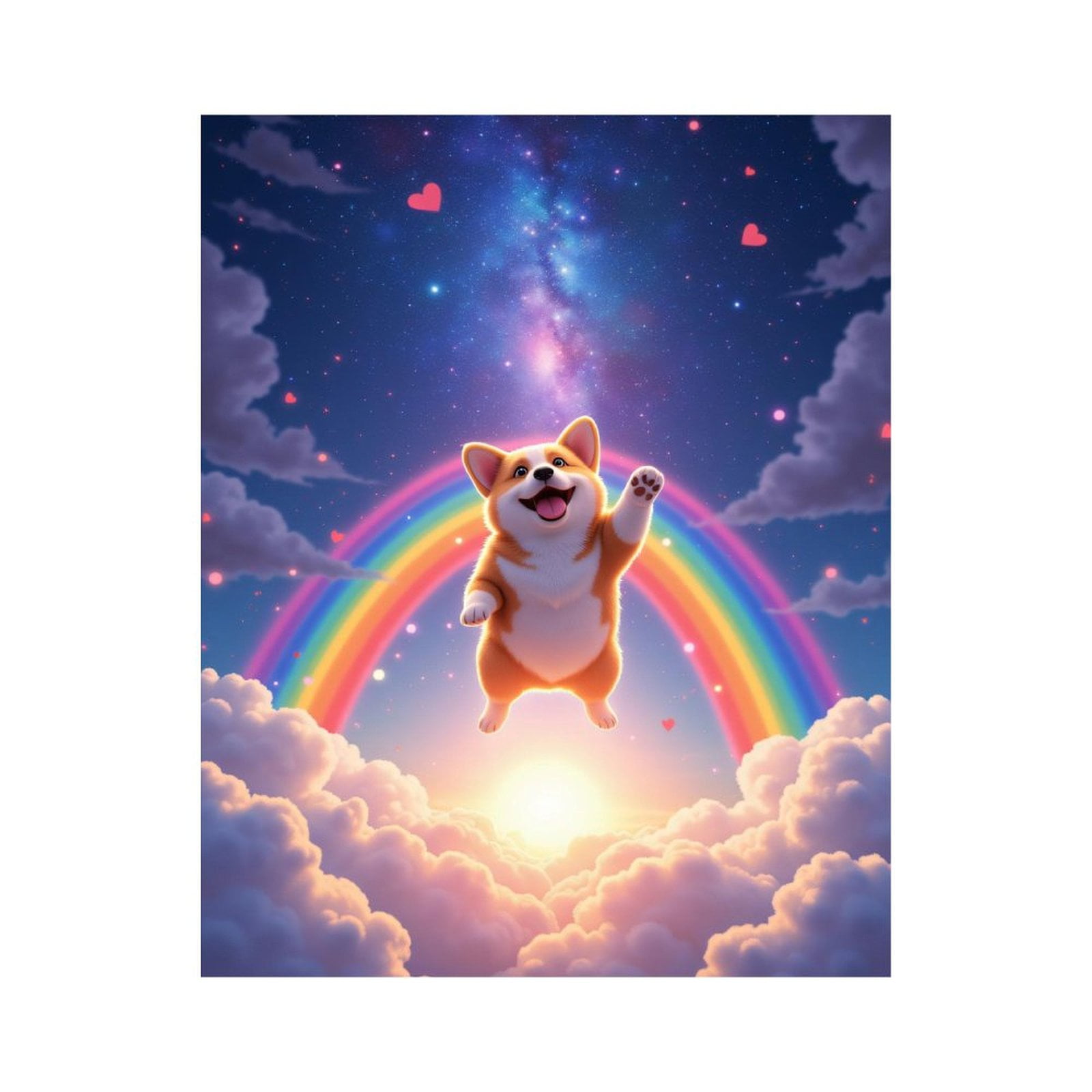 Paint By Numbers Kit for Adults Beginner - DIY Flying Dog Rainbow Sunset Journey Canvas Painting Kits for Adults, Frameless Paint By Number for Adults for Home Wall Decor 16x20 Inch