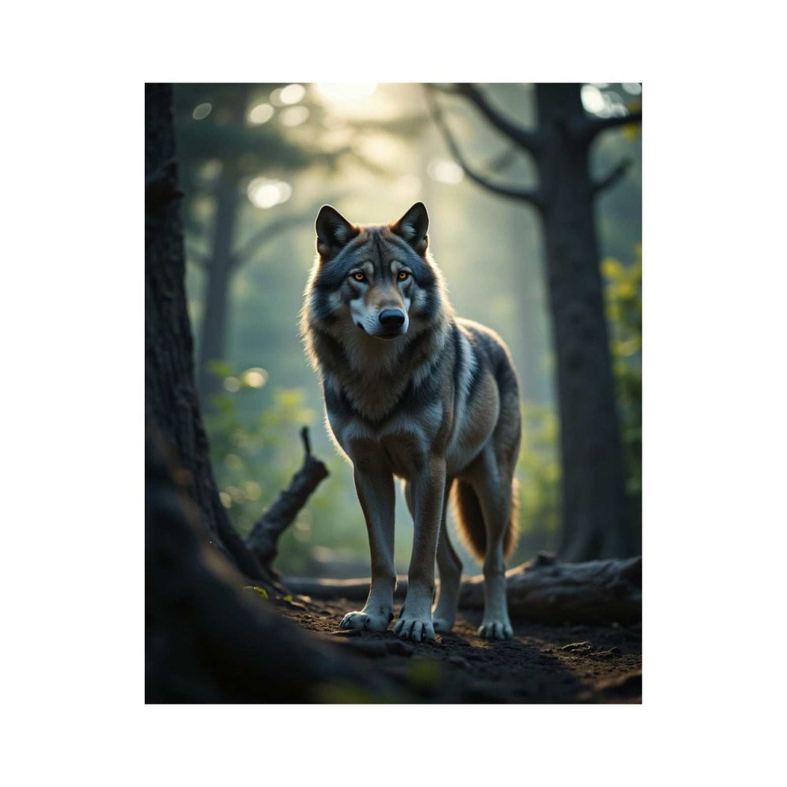 Paint By Numbers Kit for Adults Beginner - DIY Forest Wolf In Sunlight Canvas Painting Kits for Adults, Frameless Paint By Number for Adults for Home Wall Decor 16x20 Inch
