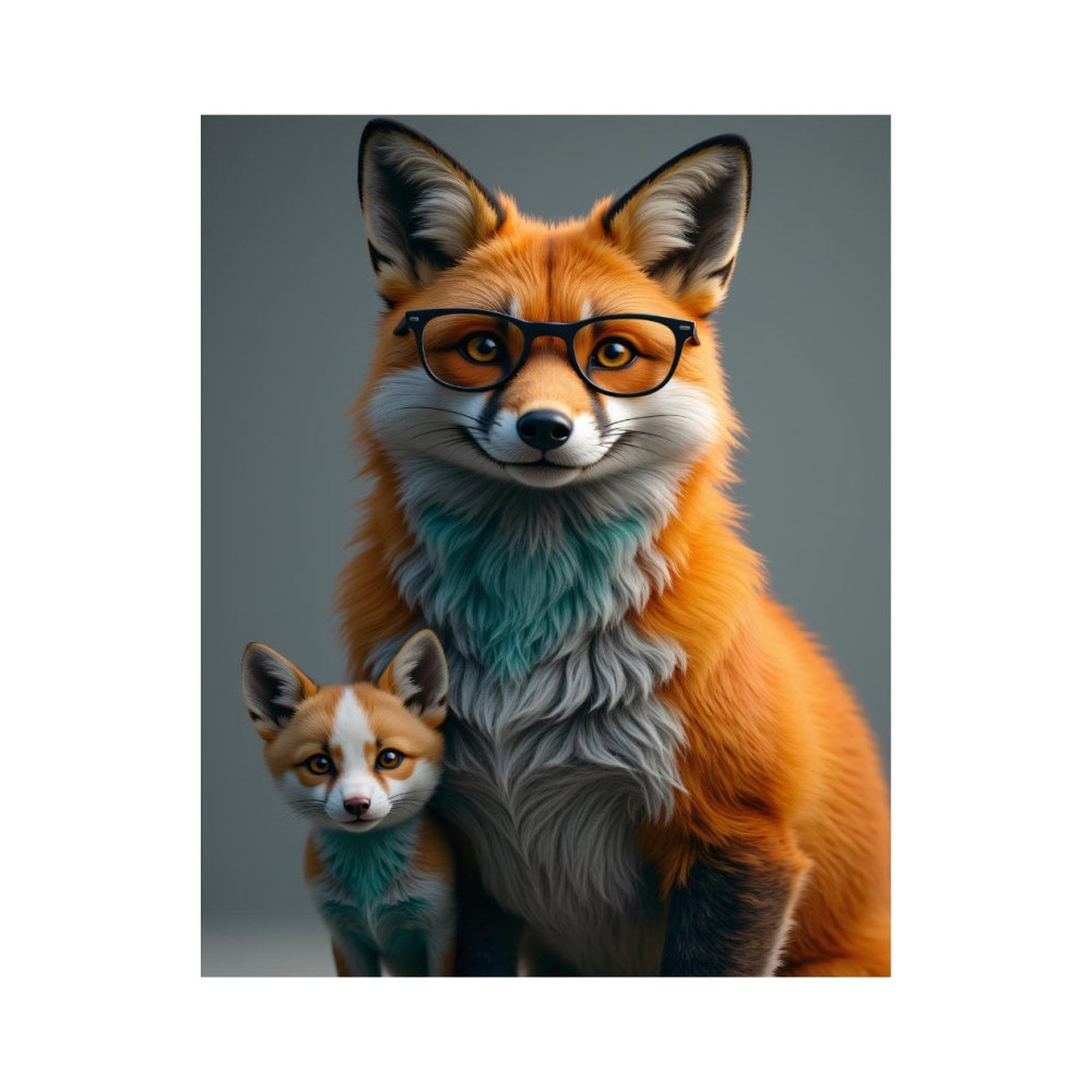 Paint By Numbers Kit for Adults Beginner - DIY Foxes With Glasses Duo Art Canvas Painting Kits for Adults, Frameless Paint By Number for Adults for Home Wall Decor 16x20 Inch