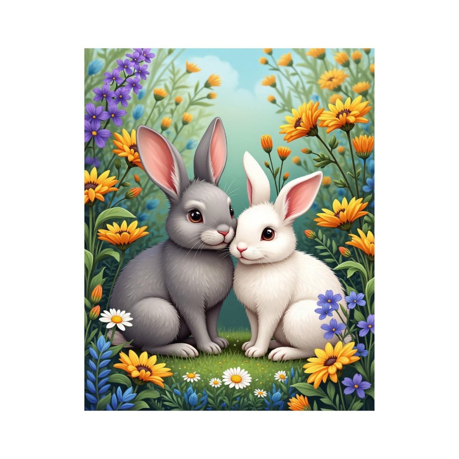Paint By Numbers Kit for Adults Beginner - DIY Frameless Bunnies In ...