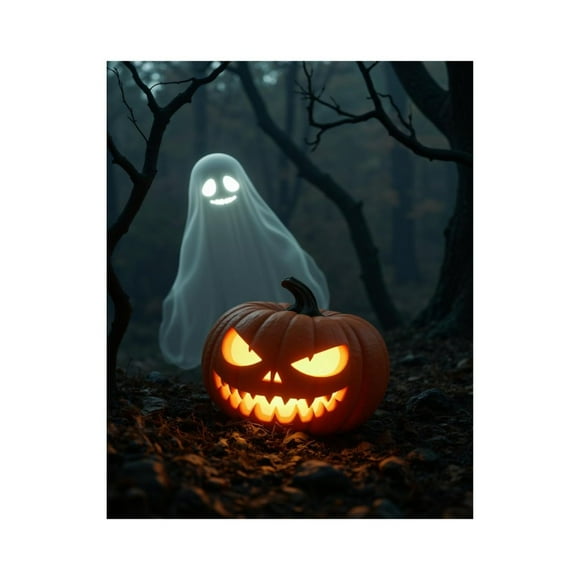 Paint By Numbers Kit for Adults Beginner - DIY Frameless Ghostly Night Pumpkin Glow Painting Kits for Adults, Canvas Paint By Number for Adults for Home Wall Decor 16x20 Inch