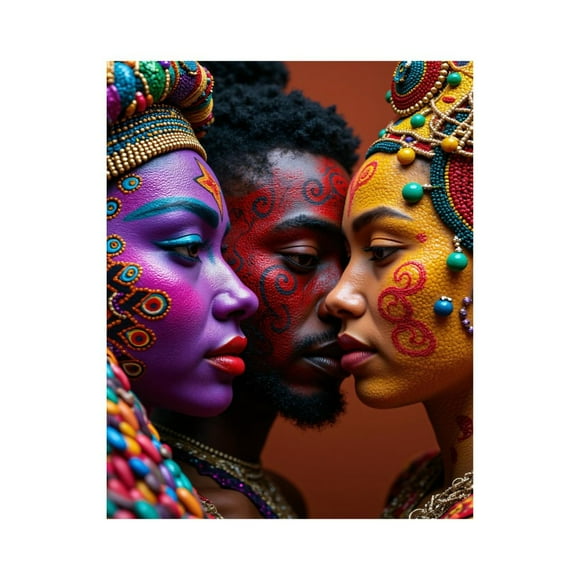 Paint By Numbers Kit for Adults Beginner - DIY Frameless Vibrant Cultural Face Paint Art Painting Kits for Adults, Canvas Paint By Number for Adults for Home Wall Decor 16x20 Inch