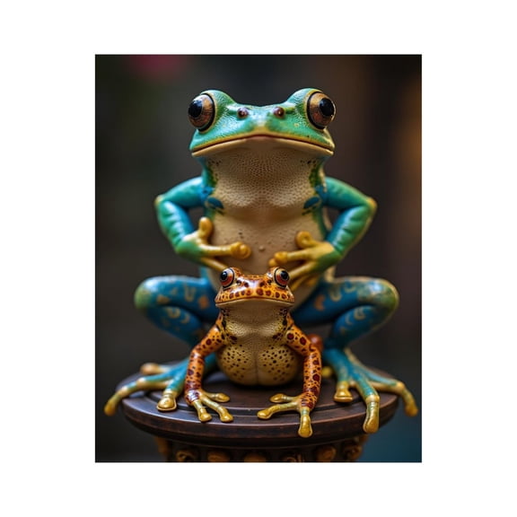 Paint By Numbers Kit for Adults Beginner - DIY Frog Duo Colorful Figurine Display Canvas Painting Kits for Adults, Frameless Paint By Number for Adults for Home Wall Decor 16x20 Inch