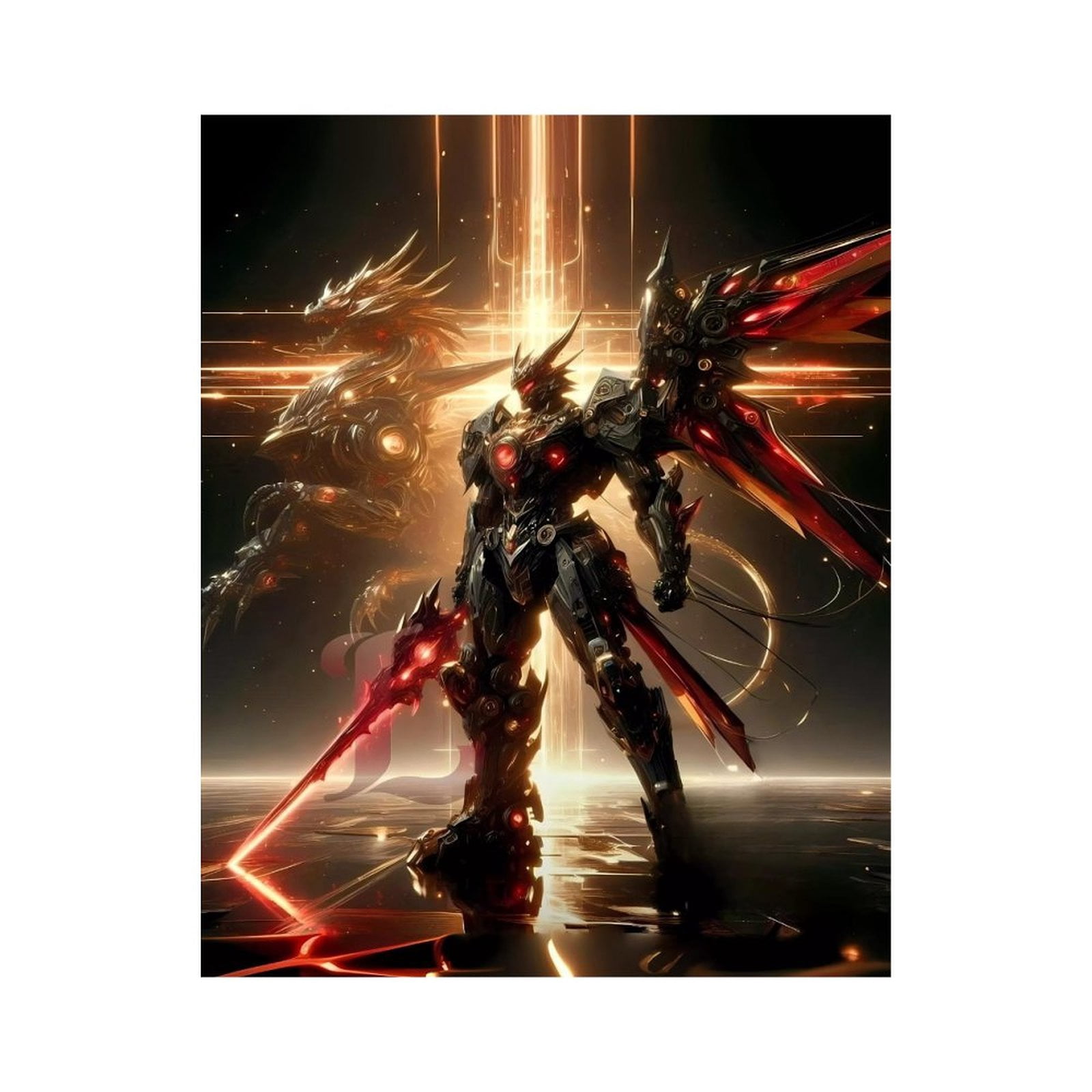 Paint By Numbers Kit for Adults Beginner - DIY Futuristic Mecha Dragon Warrior Canvas Painting Kits for Adults, Frameless Paint By Number for Adults for Home Wall Decor 16x20 Inch