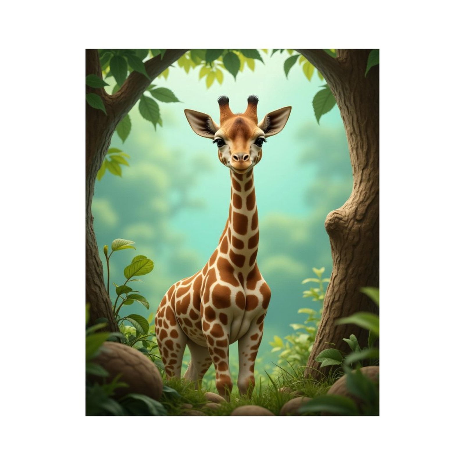 Paint By Numbers Kit for Adults Beginner - DIY Gentle Giraffe Among Trees Canvas Painting Kits for Adults, Frameless Paint By Number for Adults for Home Wall Decor 16x20 Inch