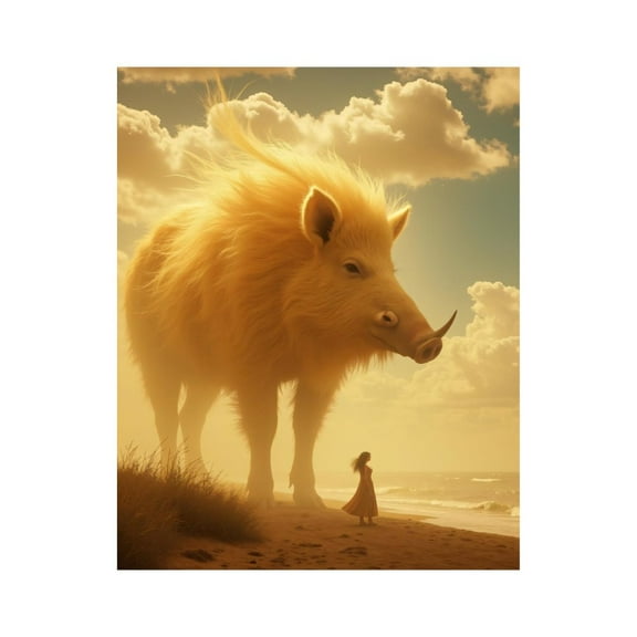 Paint By Numbers Kit for Adults Beginner - DIY Giant Boar Beach Sunset Clouds Canvas Painting Kits for Adults, Frameless Paint By Number for Adults for Home Wall Decor 16x20 Inch