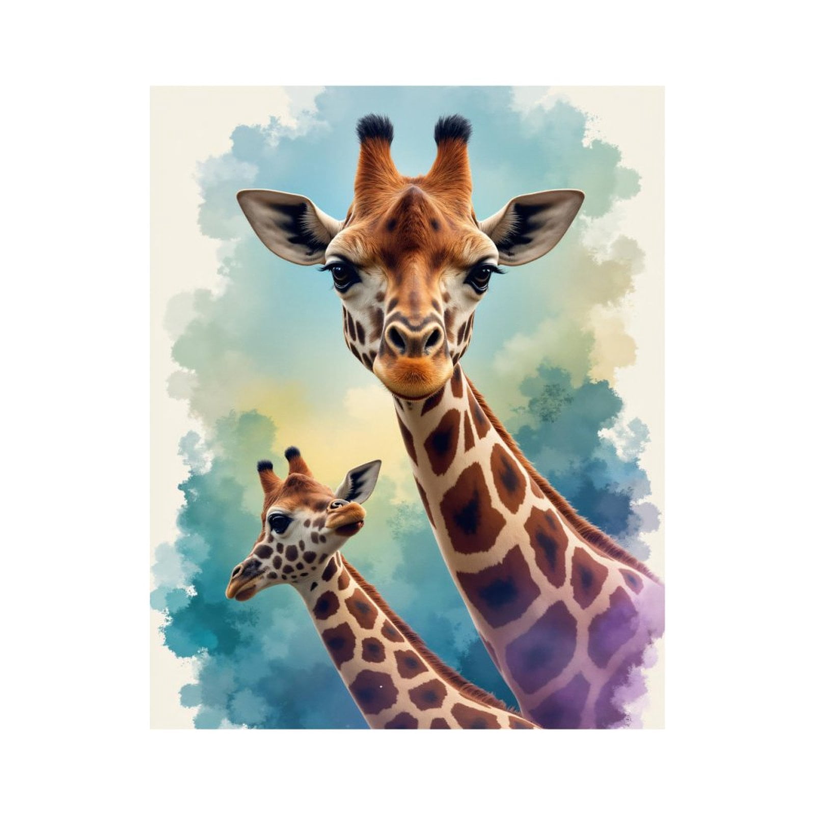 Paint By Numbers Kit for Adults Beginner - DIY Giraffe Duo Majestic Sky Art Canvas Painting Kits for Adults, Frameless Paint By Number for Adults for Home Wall Decor 16x20 Inch
