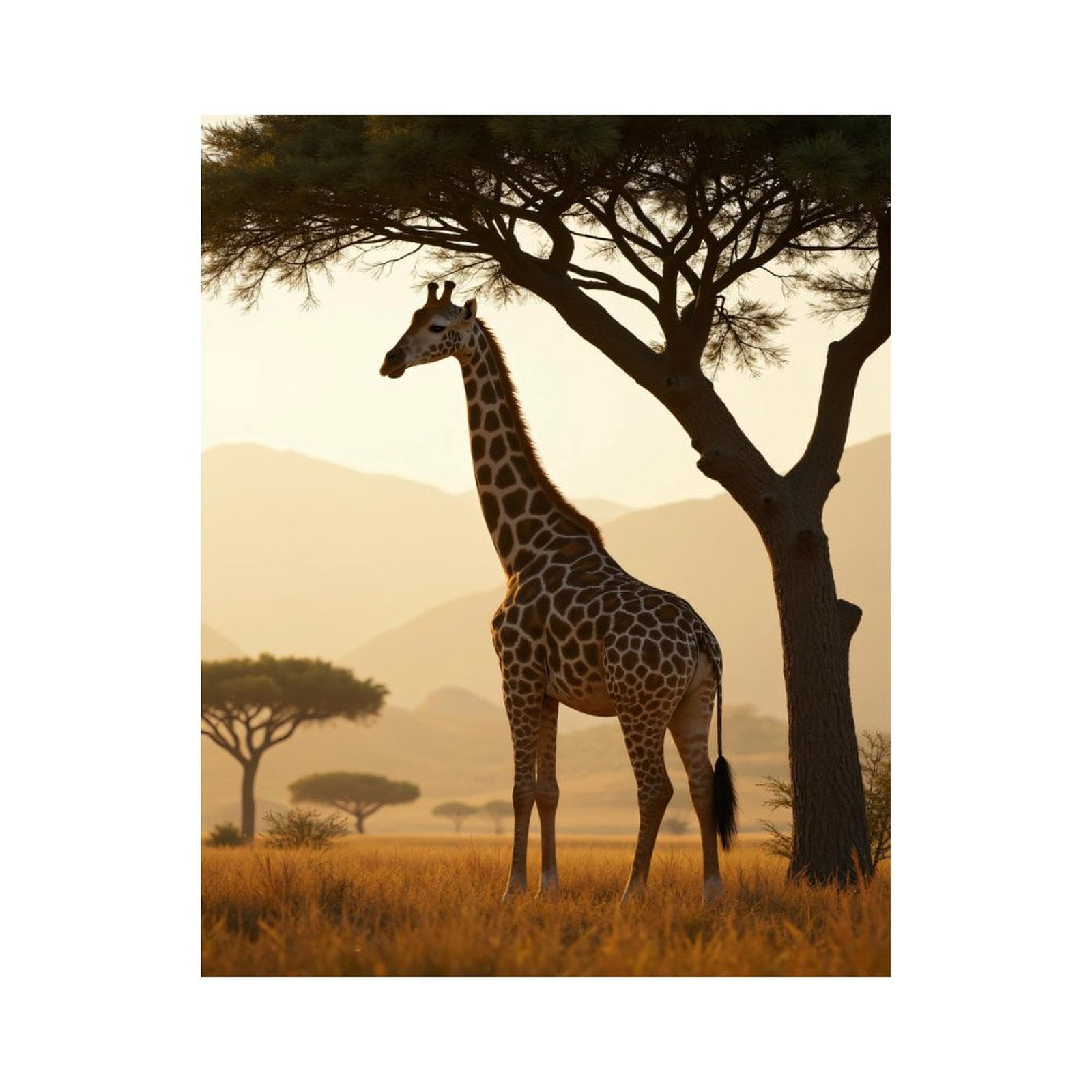 Paint By Numbers Kit for Adults Beginner - DIY Giraffe Sunset African Landscape Canvas Painting Kits for Adults, Frameless Paint By Number for Adults for Home Wall Decor 16x20 Inch
