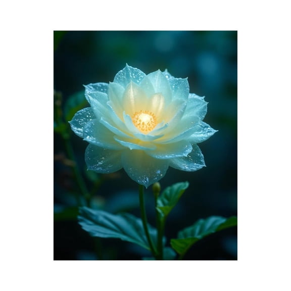 Paint By Numbers Kit for Adults Beginner - DIY Glowing White Blossom In Dew Canvas Painting Kits for Adults, Frameless Paint By Number for Adults for Home Wall Decor 16x20 Inch