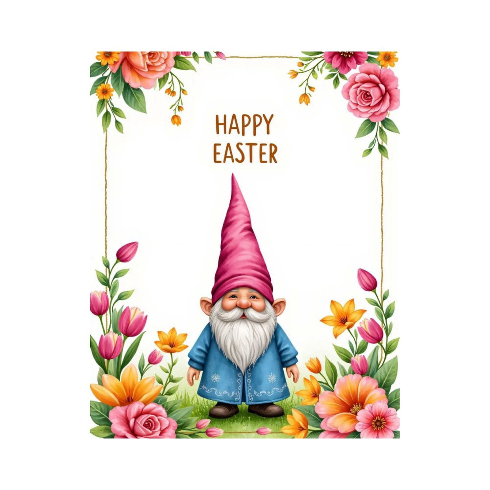 Paint By Numbers Kit for Adults Beginner - DIY Gnome Spring Floral Greeting Card Canvas Painting Kits for Adults, Frameless Paint By Number for Adults for Home Wall Decor 16x20 Inch