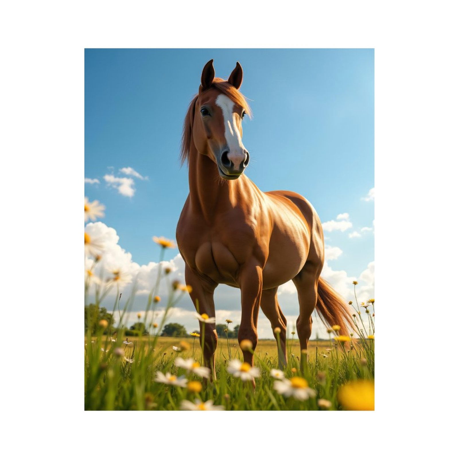 Paint By Numbers Kit for Adults Beginner - DIY Graceful Horse In Blooming Meadow Canvas Painting Kits for Adults, Frameless Paint By Number for Adults for Home Wall Decor 16x20 Inch