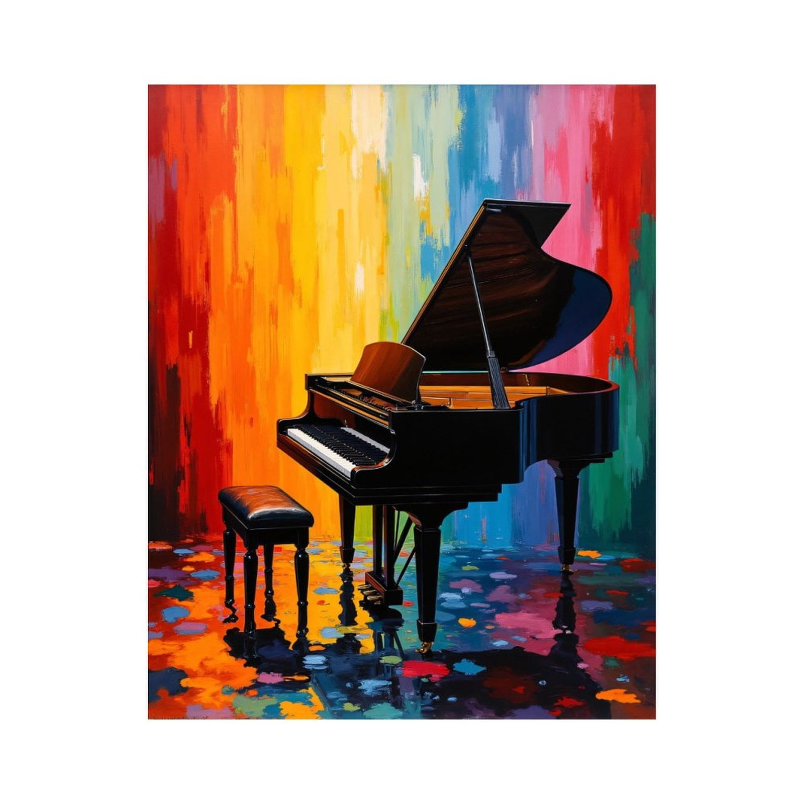 Paint By Numbers Kit for Adults Beginner - DIY Grand Piano Colorful Abstract Art Canvas Painting Kits for Adults, Frameless Paint By Number for Adults for Home Wall Decor 16x20 Inch
