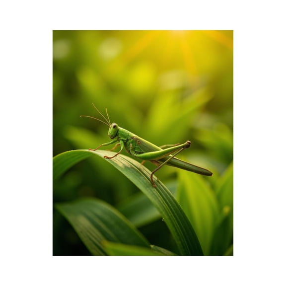 Paint By Numbers Kit for Adults Beginner - DIY Green Grasshopper On Leaf Canvas Painting Kits for Adults, Frameless Paint By Number for Adults for Home Wall Decor 16x20 Inch
