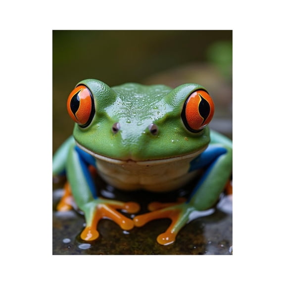 Paint By Numbers Kit for Adults Beginner - DIY Green Orange Frog Close Up Canvas Painting Kits for Adults, Frameless Paint By Number for Adults for Home Wall Decor 16x20 Inch