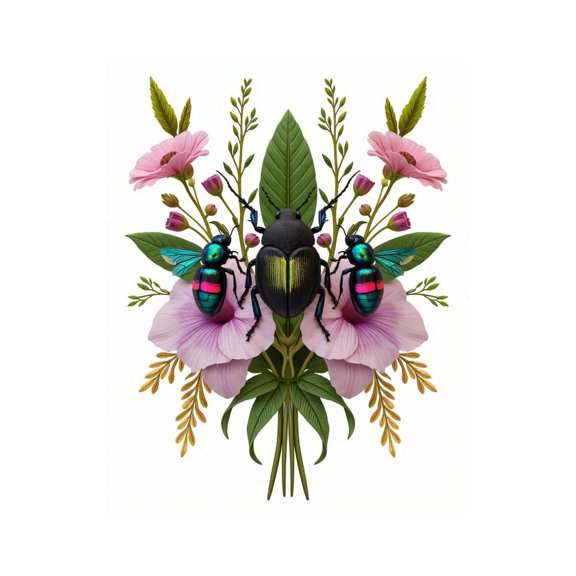 Paint By Numbers Kit for Adults Beginner - DIY Insects Floral Arrangement Art Canvas Painting Kits for Adults, Frameless Paint By Number for Adults for Home Wall Decor 16x20 Inch