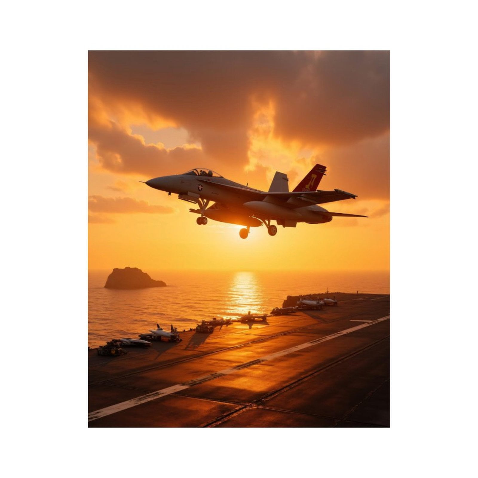 Paint By Numbers Kit for Adults Beginner - DIY Jet Carrier Sunset Sky Ocean Flight Canvas Painting Kits for Adults, Frameless Paint By Number for Adults for Home Wall Decor 16x20 Inch