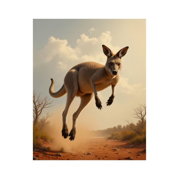Paint By Numbers Kit for Adults Beginner - DIY Kangaroo Desert Jumping Scene Canvas Painting Kits for Adults, Frameless Paint By Number for Adults for Home Wall Decor 16x20 Inch