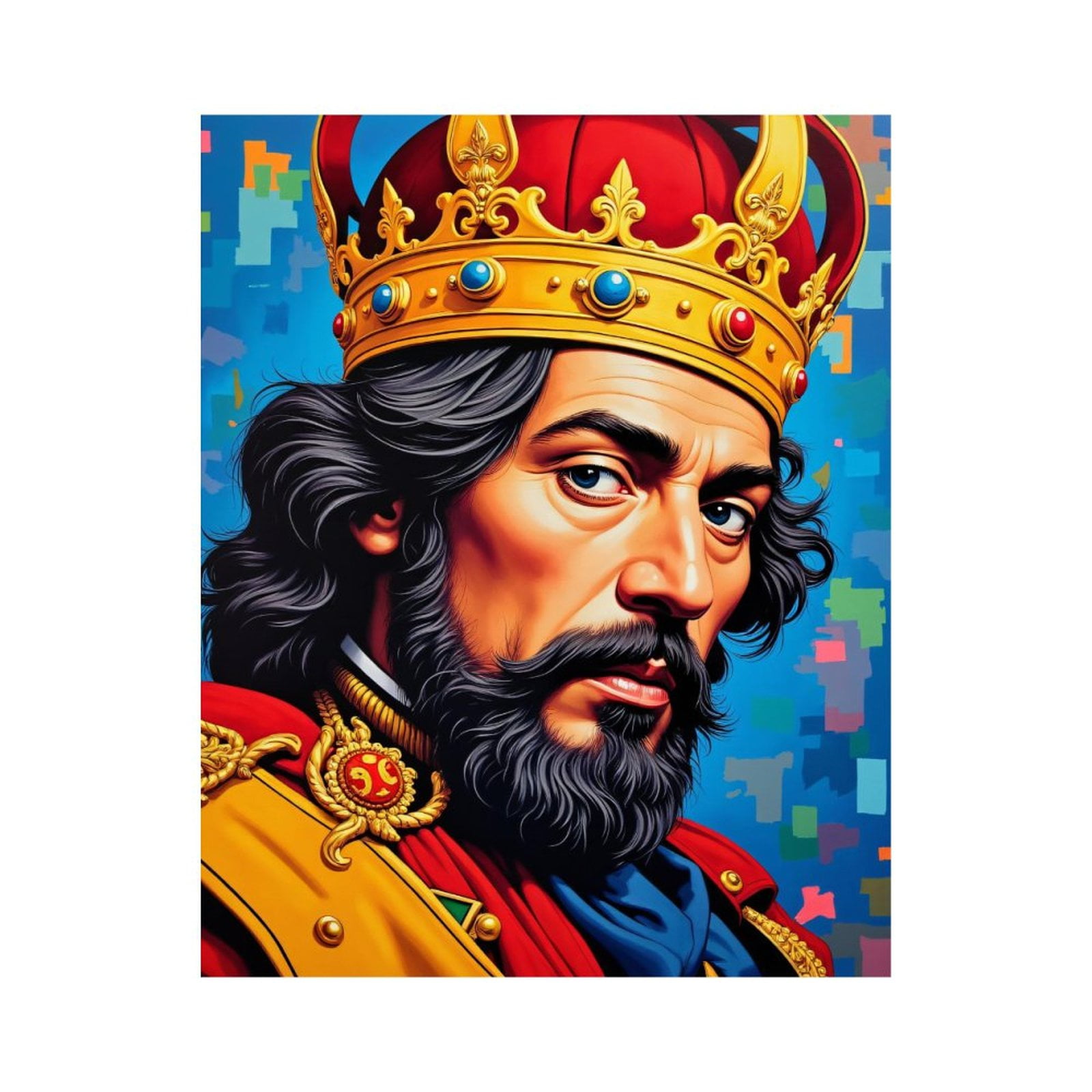 Paint By Numbers Kit for Adults Beginner - DIY King Portrait Vibrant Colors Art Canvas Painting Kits for Adults, Frameless Paint By Number for Adults for Home Wall Decor 16x20 Inch