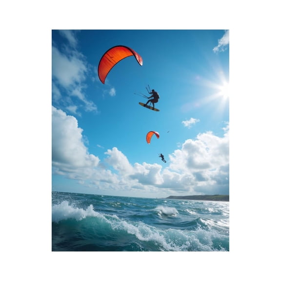 Paint By Numbers Kit for Adults Beginner - DIY Kite Surfing Adventure Blue Sky Canvas Painting Kits for Adults, Frameless Paint By Number for Adults for Home Wall Decor 16x20 Inch